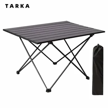 TARKA 접이식 휴대용 캠핑 테이블, 경량 알루미늄 합금 테이블, 접이식 피크닉 데스크, 야외 낚시 비치 테이블