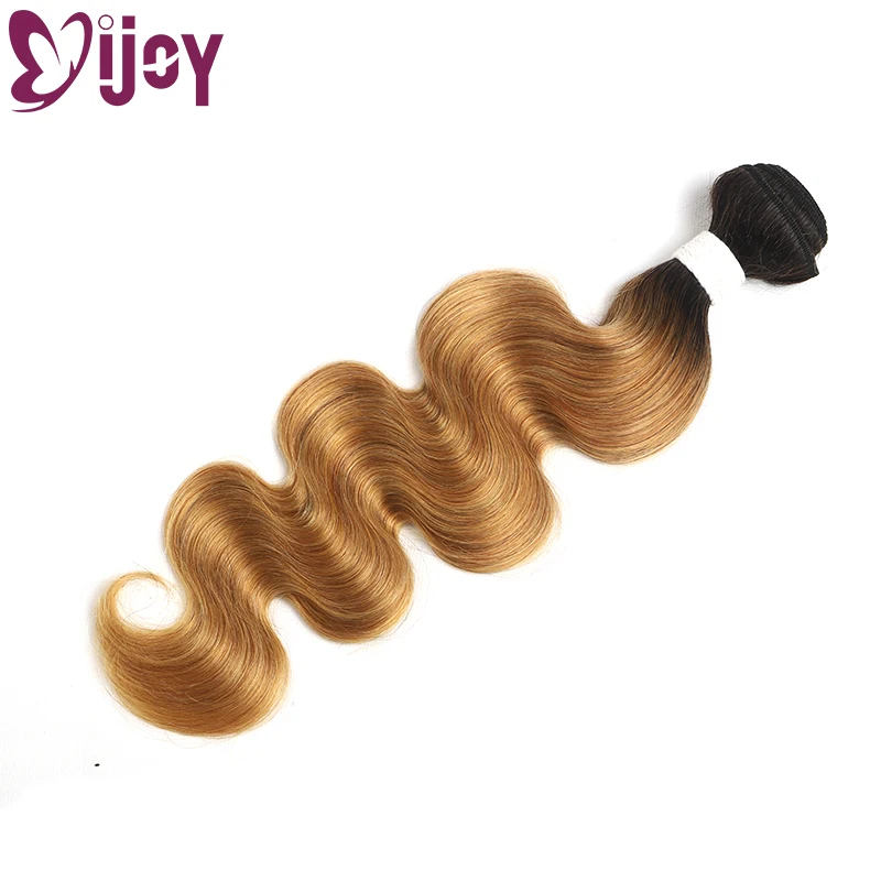 Body Wave Human Hair Bundles With Closure 3/4 Bundles With 4x4 Closure Ombre Honey Blonde Brazilian Remy Hair Bundles IJOY