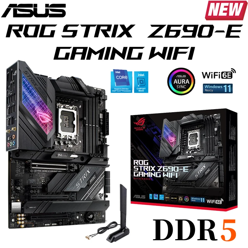 ASUS NEW ROG STRIX Z690 E GAMING WIFI Computer Motherboard Support DDR5