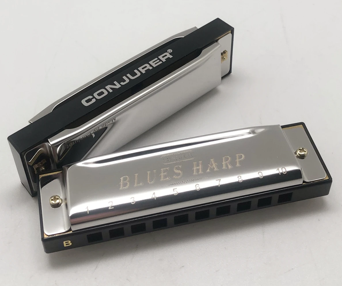 Goochelaar 10 Holes Blues Harmonica Set Van 7 Toetsen Met Hoesje Voor Beginnende Professionele Volwassenen Cadeau