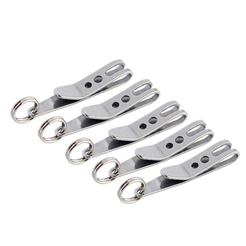 5pcs mini edc gear pocket suspension clip hanger tool key ring keychain H&P 