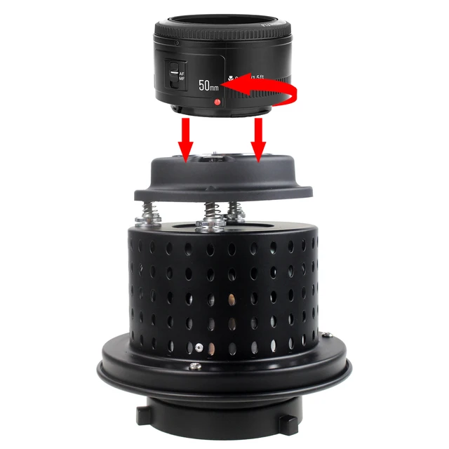 Kúpos Snoot Bowens Mount Studio Világítási Tartozék Led -Es Villanó Villanófény Lencsével Fényképes Kiegészítőkkel - Image 6