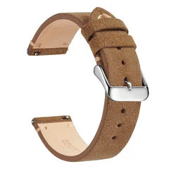 Timeless Suede Leather Quick Release Watch Band - Multiple Widths Available - 22mm (Toffee 1)