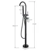 Senlesen Brushed Gold Bathroom Shower Flooring Standing Faucet Floor Mount Bathtub Shower Faucet Brass Dual Handle Tub Mixer Tap 6