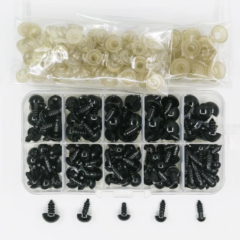 Black Plastic Safety Eyes for Toys Amigurumi Diy Kit Crafts TeddyBear Soft Toy Eye 6mm 8mm 12mm 16mm Toy Eyes Doll Accessories plastic safety eyes,doll eyes,googly doll eyes,plastic toy eyes
