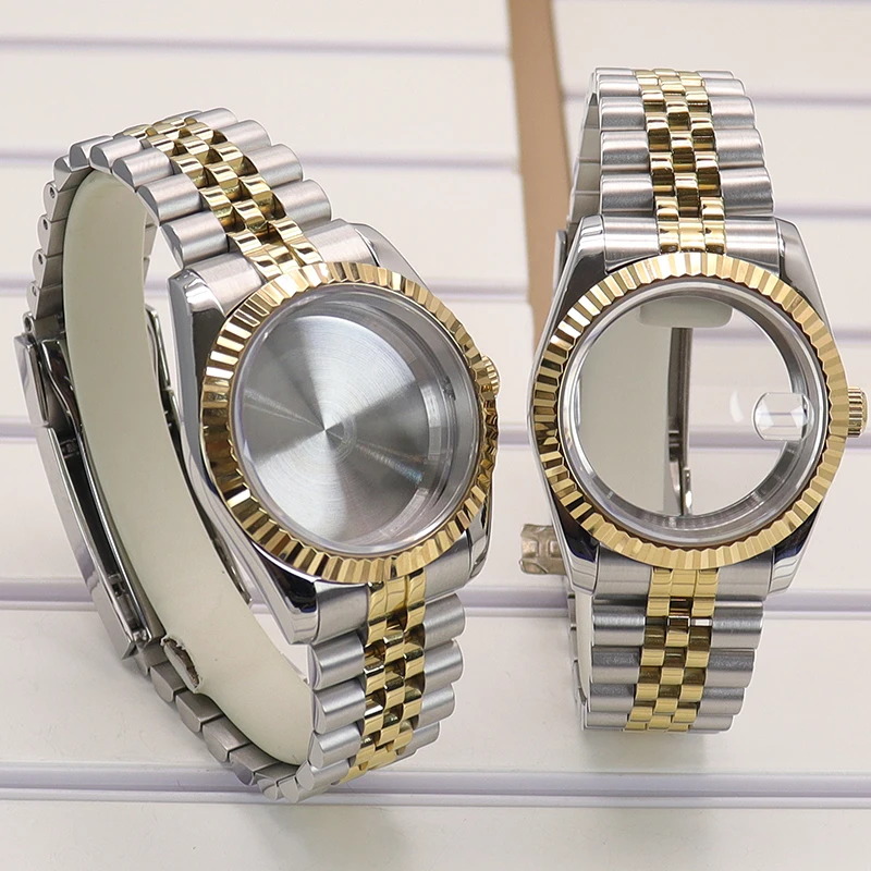 Sapphire Fluted Watch Case with Strap - 100m Waterproof