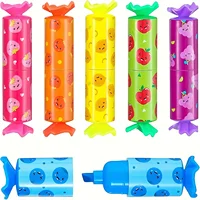 6pcs Colorful Mini Highlighter Candy Pastel Highlighter, Cute Chisel Tip Marker Pen, Party Birthday Drawing Poster Diary 1