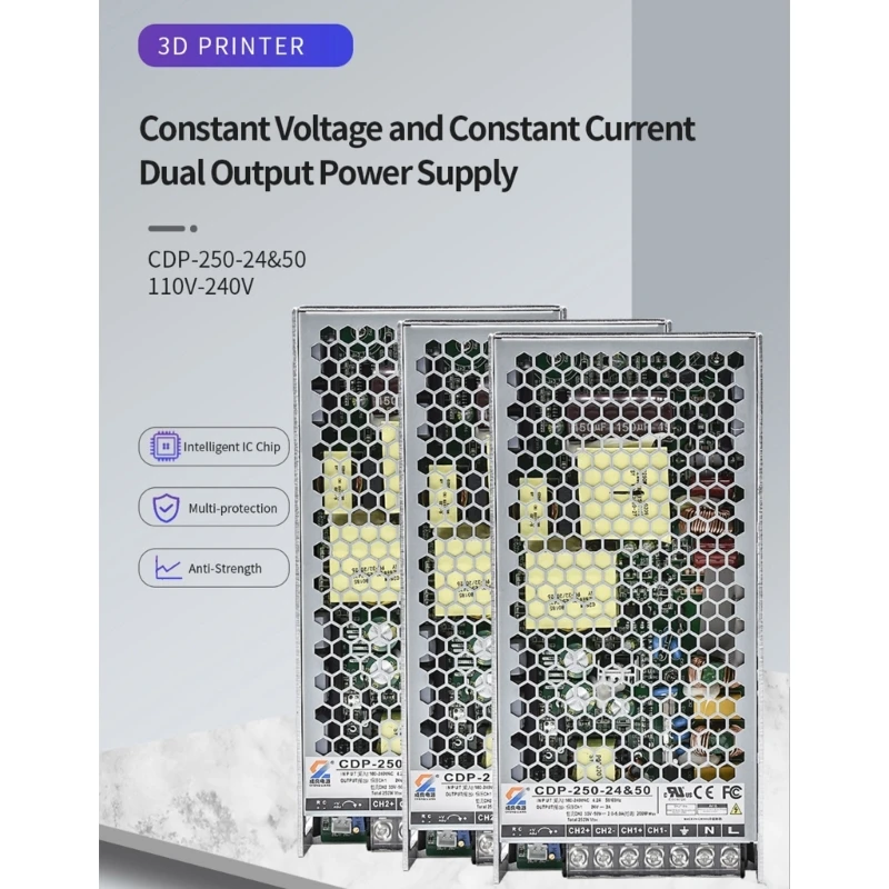 3D 프린터 액세서리  전원 공급 장치 보드, CDP-250-24 및 50, 110V, 240V, 이중 출력, 신뢰성 있고 효율적