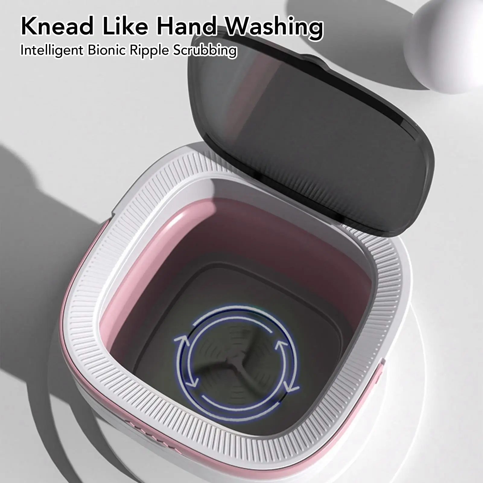 Compact 7.5L Foldable Portable Washer with Soft Tumble Dry-Space-Saving Mini Bucket for Dorms & Easy Installation