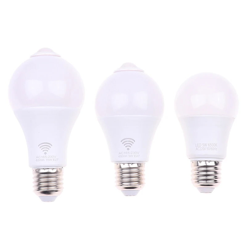 Motion Sensor LED Night Light 1Pcs E27 PIR Motion Sensor Lamp 5W 9W 15W