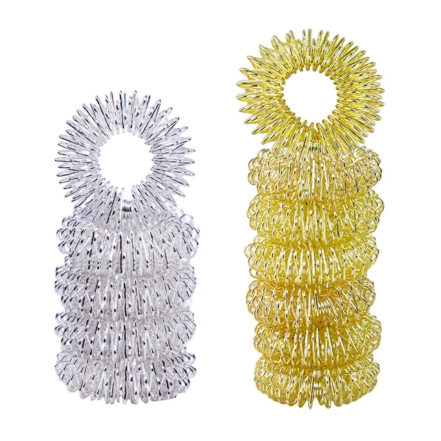 10/20pcs Hot Sale Finger Massage Ring Stainless Steel Relief Stress Promote Blood Circulation Body Massage Acupuncture Ring