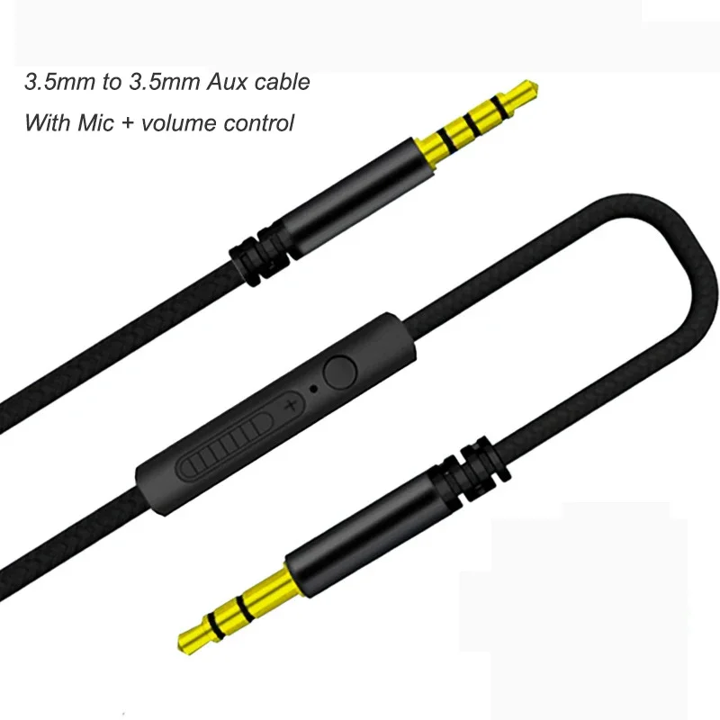 Audio Cable 3.5mm to Jack 3.5mm Speaker Line Aux Cable Male to Male with Mic volume control for iPhone Samsung Headphone Car