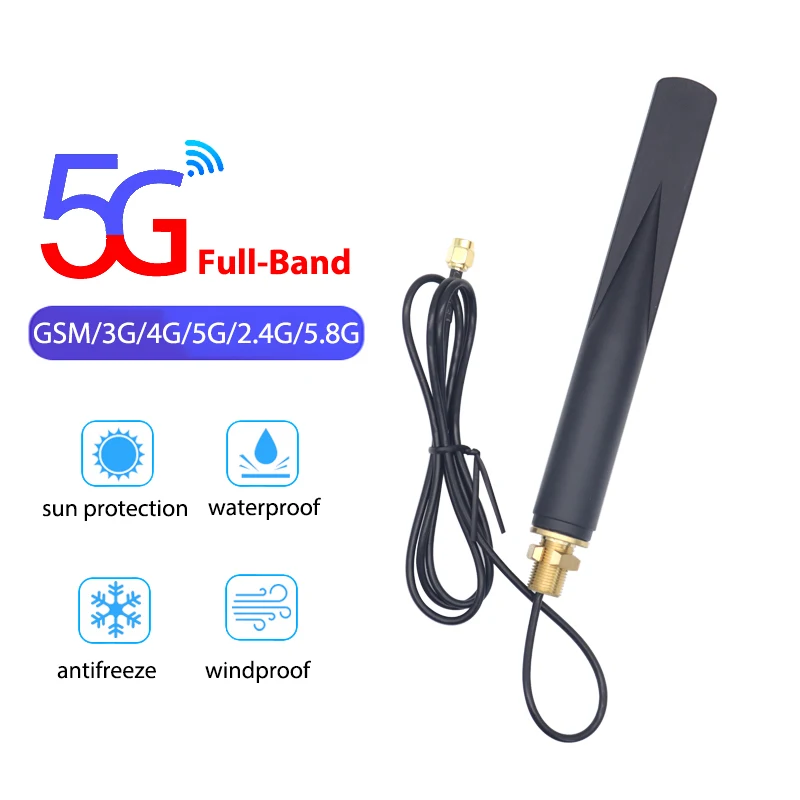 Antenna Signal Booster 8dbi Outdoor Waterproof Omni Antenna 5G 4G 3G Full Band Signal Booster WiFi Dual Band 2.4G 5.8G Long Distance Amplifier