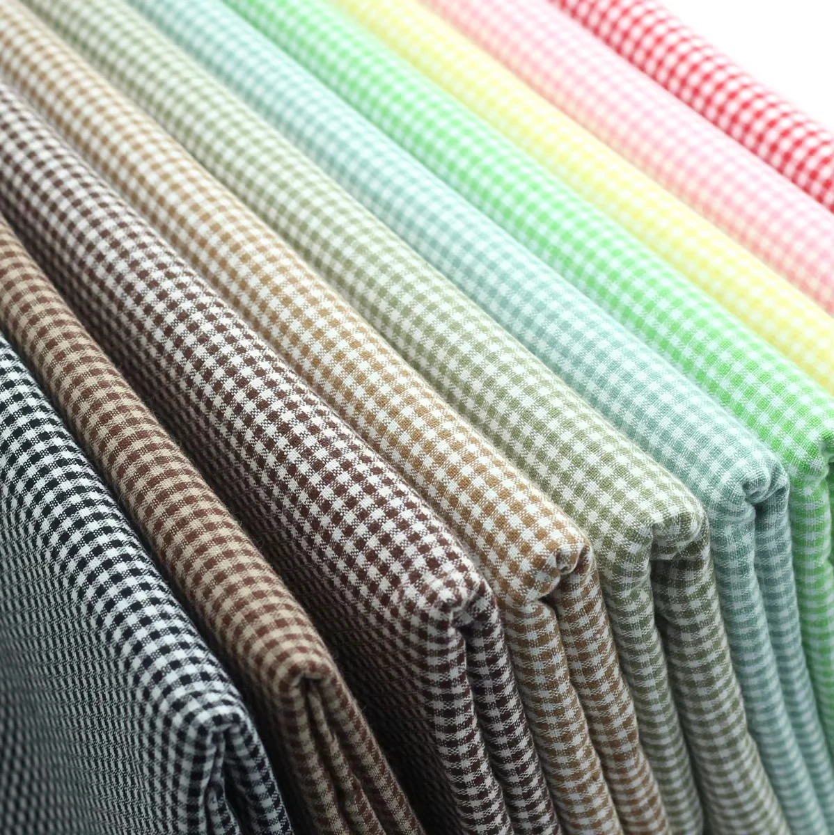 Colorful Small Plaid Cotton Fabric for DIY Crafts & Decorations (145x50cm, 2mm)