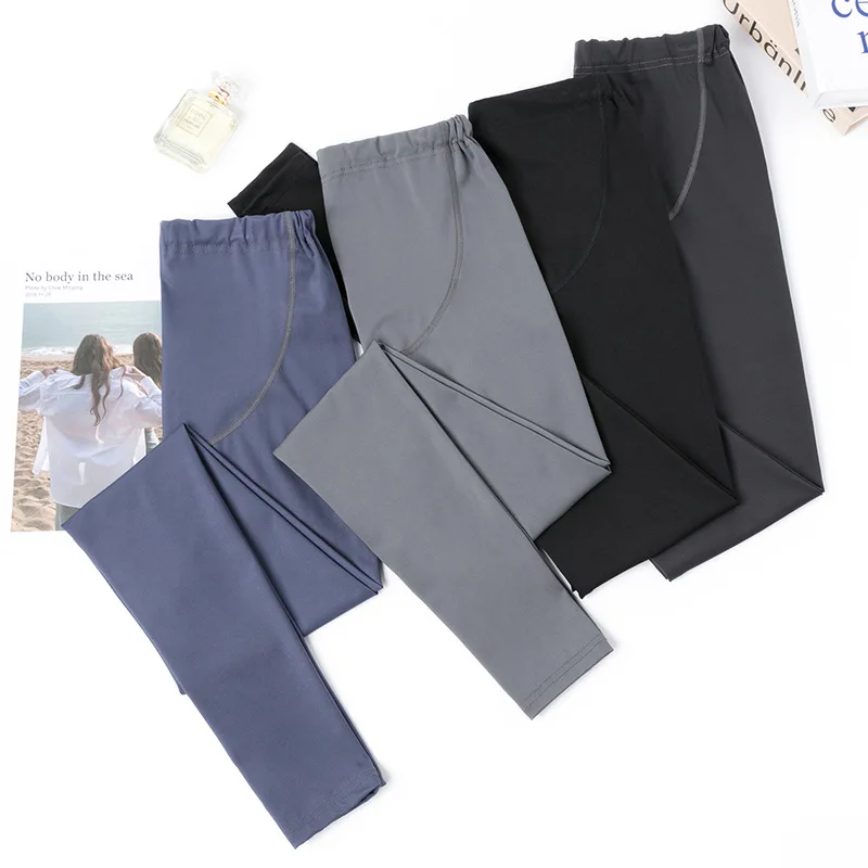 1812 #Pregnant Women's Shark Pants Spring and Autumn Elastic Sports Leggings Belly Support Thin Outerwear for Trendy Moms