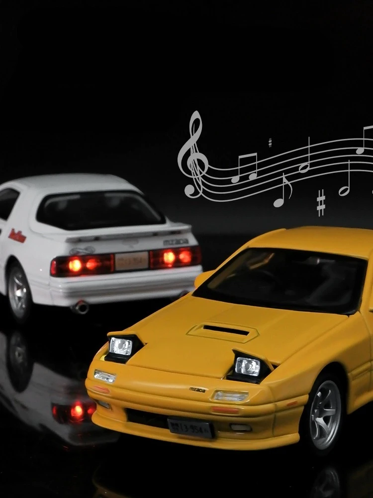 1:32 Mazda RX7 RX-7 FC INITIAL D Supercar Alloy Die Cast Toy Car Model Sound and Light Children's Toy Collectibles Birthday Gift 3