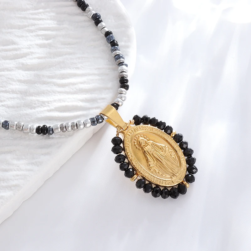 Virgin Mary Beaded Necklace 5