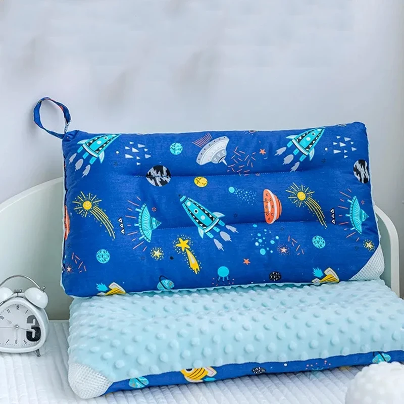 Almohada de algodón lavable de doble cara para niños, almohada pequeña lavable para bebés, almohada para siesta transpirable para estudiantes de jardín de infantes, 4 estaciones