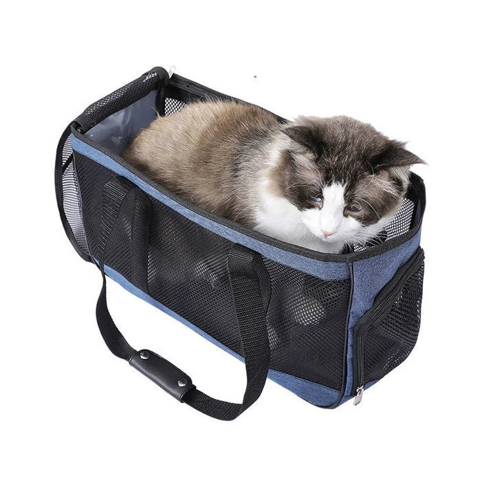 Large Capacity Outdoor Travel Portable Foldable PVC Cat Carriers Soft Breathable Transparent Carrying Bags Pet Accessories