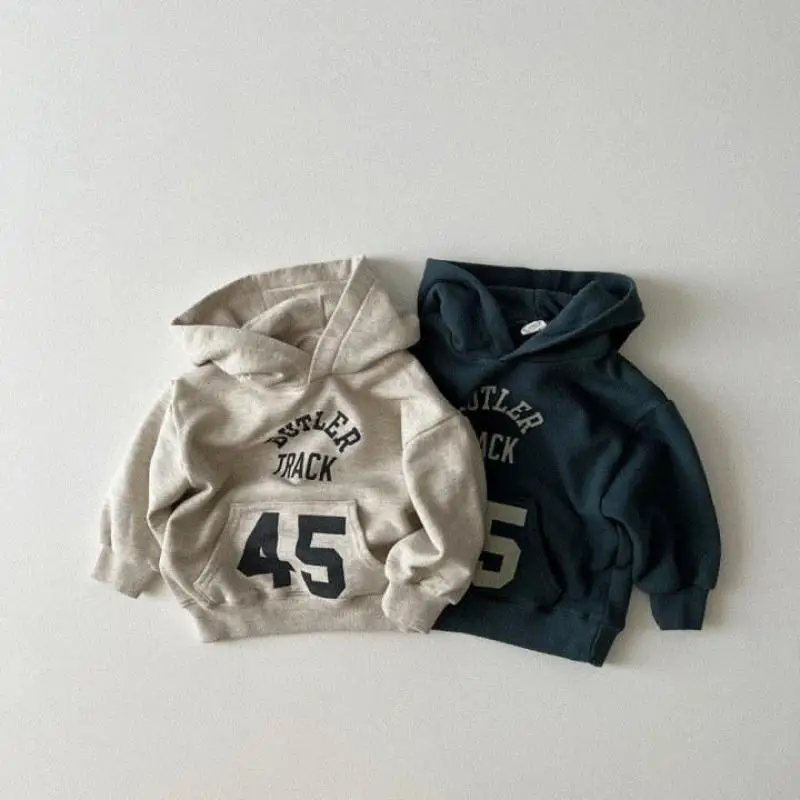 Autumn Baby Long Sleeve Sweatshirt Cotton Infant Boys Letter Print Hooded Sweatshirt Girls Casual Pullover Baby Clothes