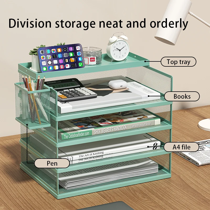 Letter tray with handle mesh desktop file organizer paper tray desktop organizer for school office home metal mesh
