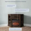 43" Corner TV Stand with 18" Electric Fireplace Heater, Modern Corner Wood Entertainment Center- Dale (Dark Walnut) 3