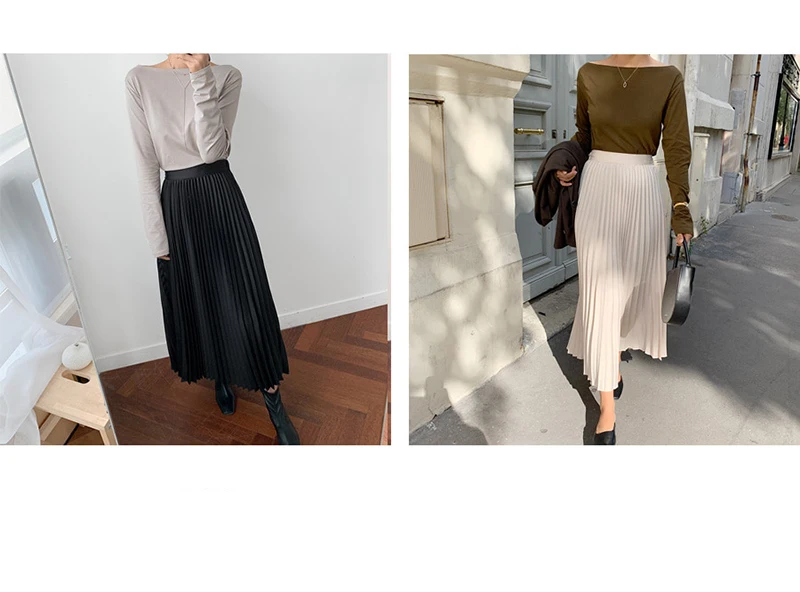 Hzirip Stylish Hot OL Femme Prom High Waist Pleated Skirts A-Line Autumn 2021 New Streetwear All Match Elegant Women Skirt sequin skirt