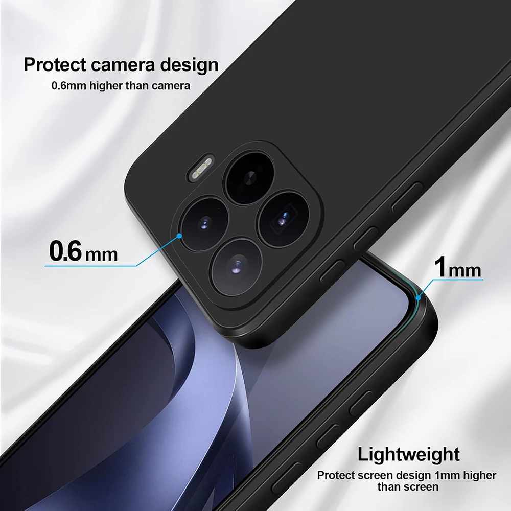 Frosted Ultra-Thin Black Matte Silicone TPU Phone Case