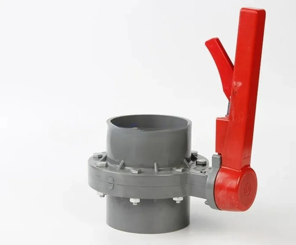 PVC 버터플라이 밸브 소켓형 디스크 DN 160MM 관개용 버터플라이 밸브 플라스틱 일체형 버터플라이 밸브