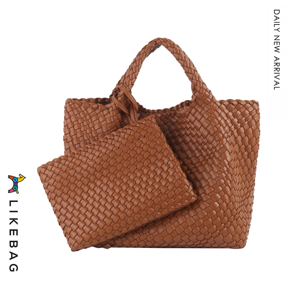 SALE❣️✨西陣帯地使用✨大容量手提げバッグ　新品 Likebag-女性のためのハンドバッグ,大容量の手作りのpu織り