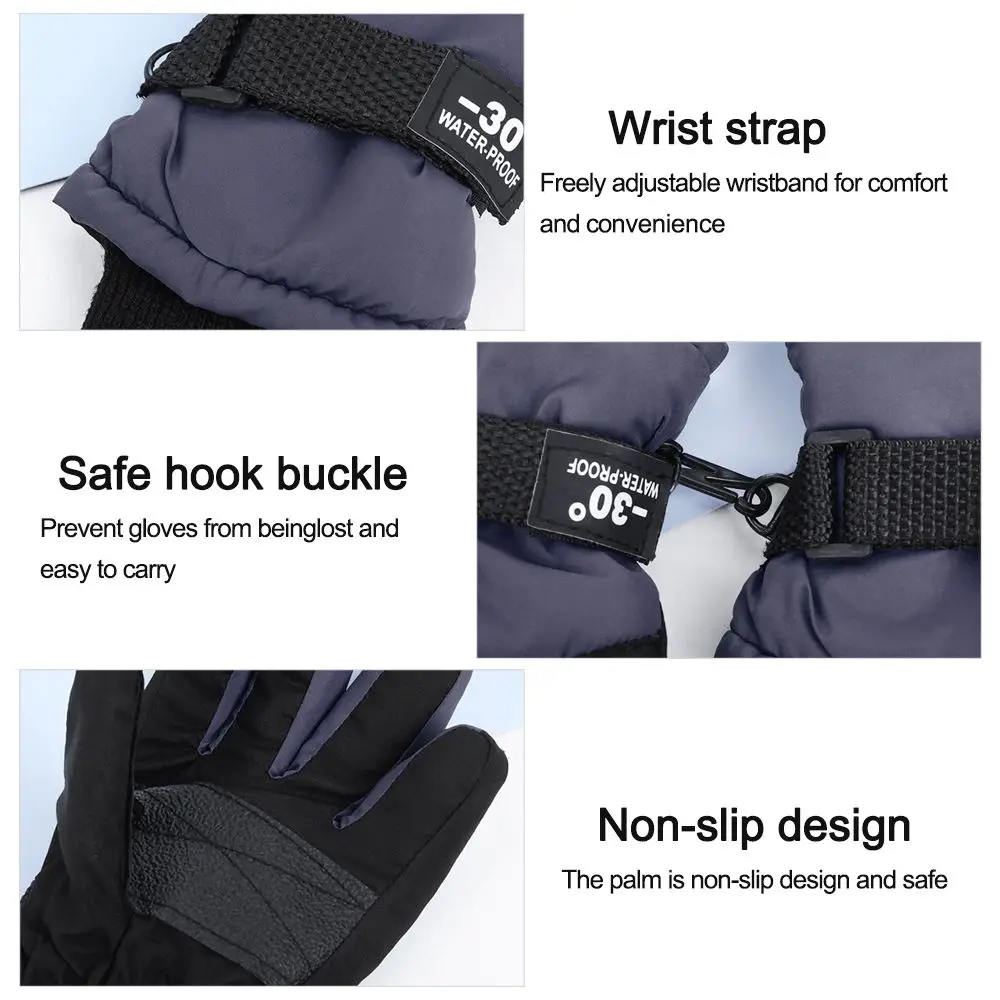 Fashion Outdoor Non-slip Cartoon Cute Waterproof Kids Ski Gloves Thick Warm Sports Mittens