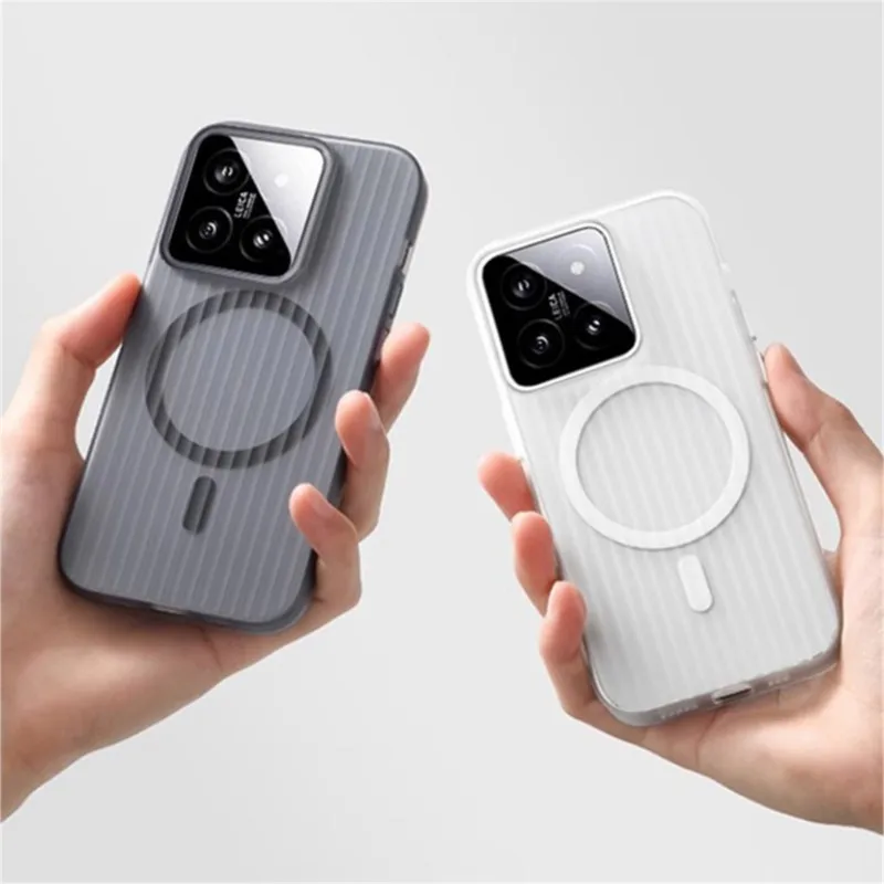 Magnetic Clear Matte Corrugated Phone Case with Wireless Charging