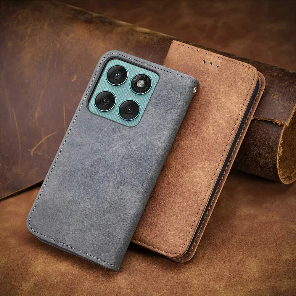 Luxury 2024 Leather Wallet Phone Case with Magnetic Closure
