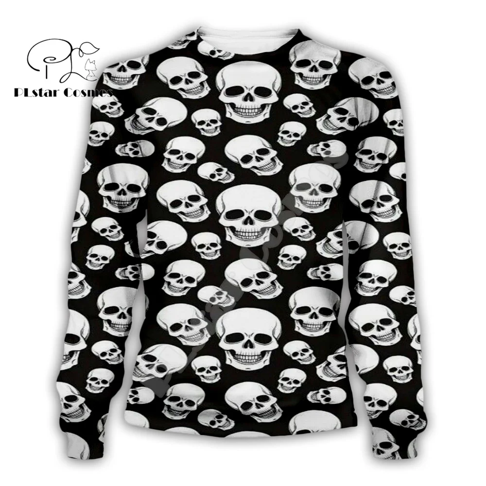 Halloween Pumpkin Skull Ghost Tattoo Retro Colorful Tracksuit Harajuku Pullover 3DPrint Streetwear Casual Jacket Funny Hoodies R