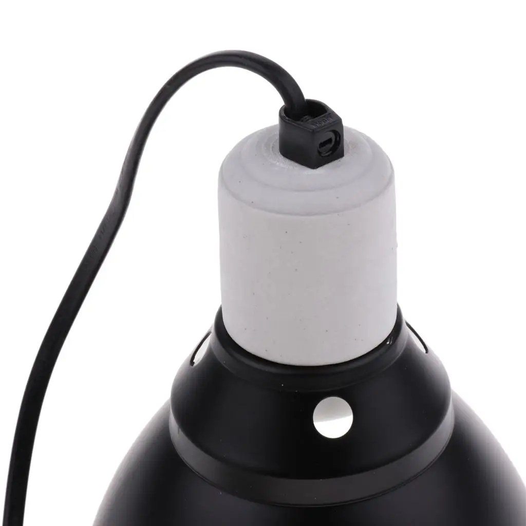 NEW 5.5inch E27 Reptile Light Dome Fixture-Bulb Reflector Lamp Holder -Vivarium Bracket EU Plug