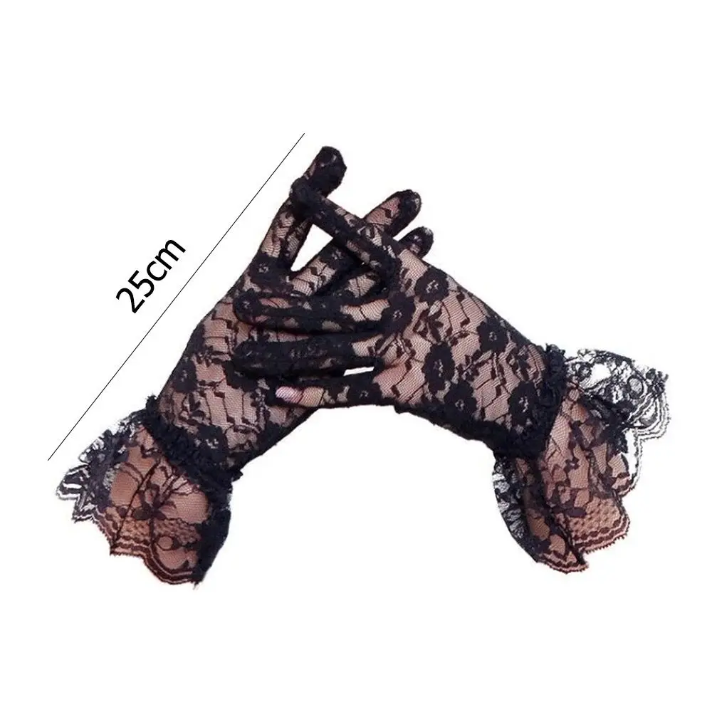 Party Sexy Dressy Women Lace Gloves Paragraph Wedding Mittens Accessories Full Finger Girls lace gloves