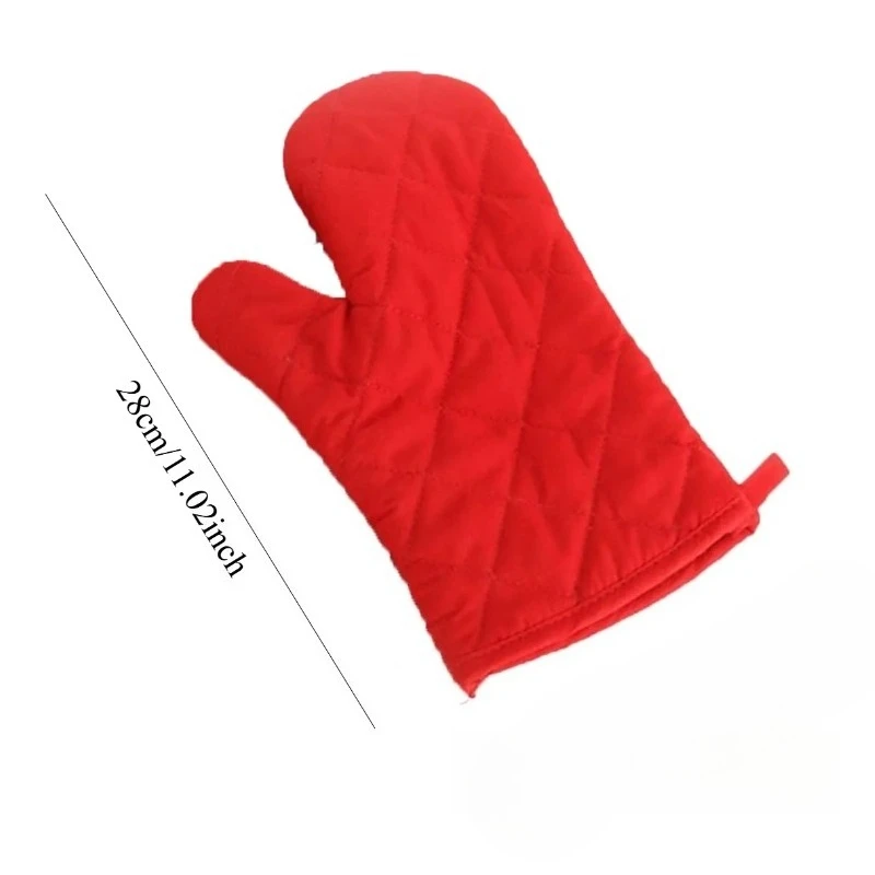 1PC Oven Mitts Heat Resistant Microwave Oven Glove Cotton Linen Baking BBQ Non-slip Oven Mitts Kitchen Cooking Supplies Tools