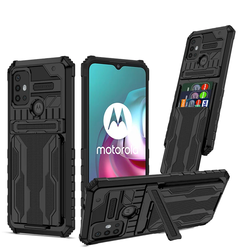 Shockproof Armor Phone Case with Card Holder for Moto Motorola G Series