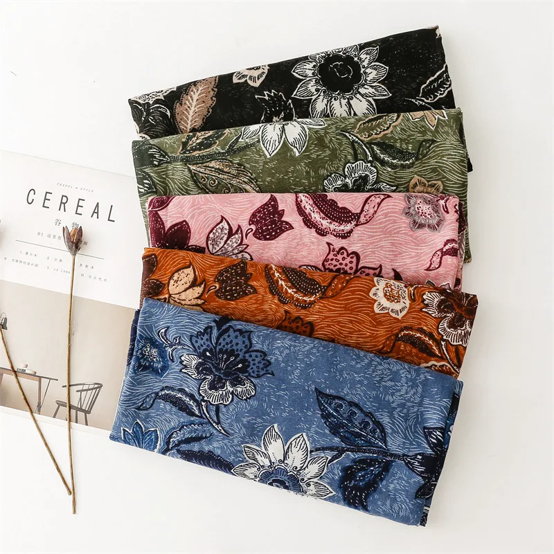 Aztec Ethnische Schöne Floral Fransen Viskose Schal Schal Winter Hohe Qualität Wrap Pashmina Stola Bufandas Moslemisches Hijab 180*90 cm – Detail 1
