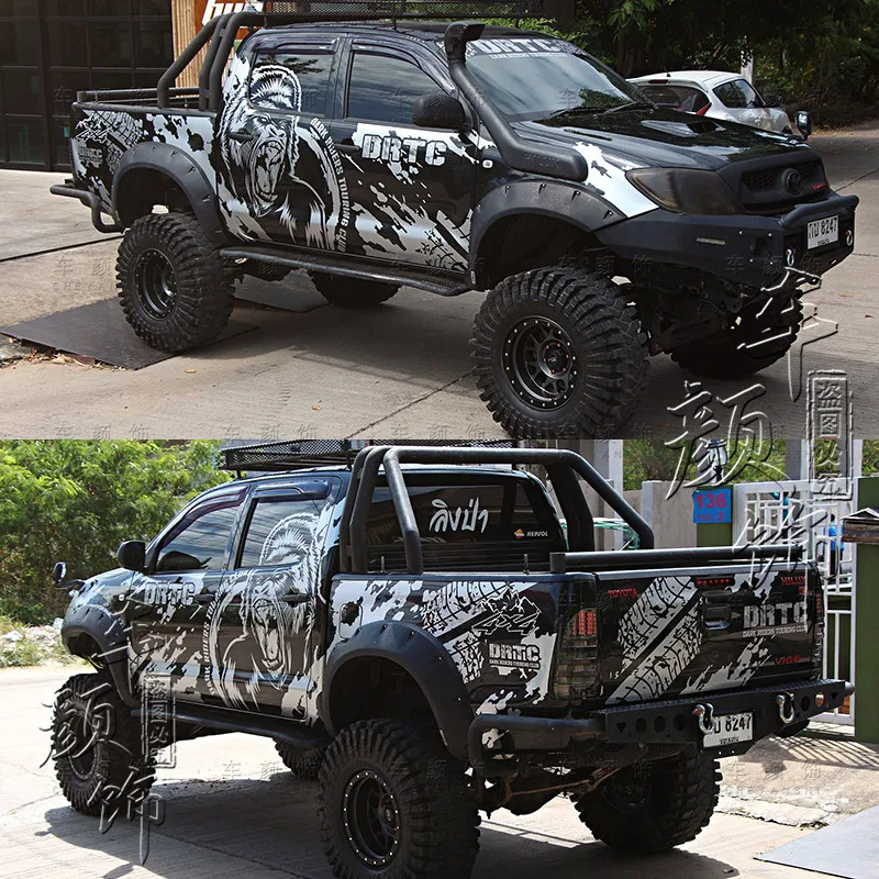

2pcs New Car Stickers FOR Navarra Hilux Raptor F150 Pickup Truck Custom Modified Vinyl Cool Car Decal Film