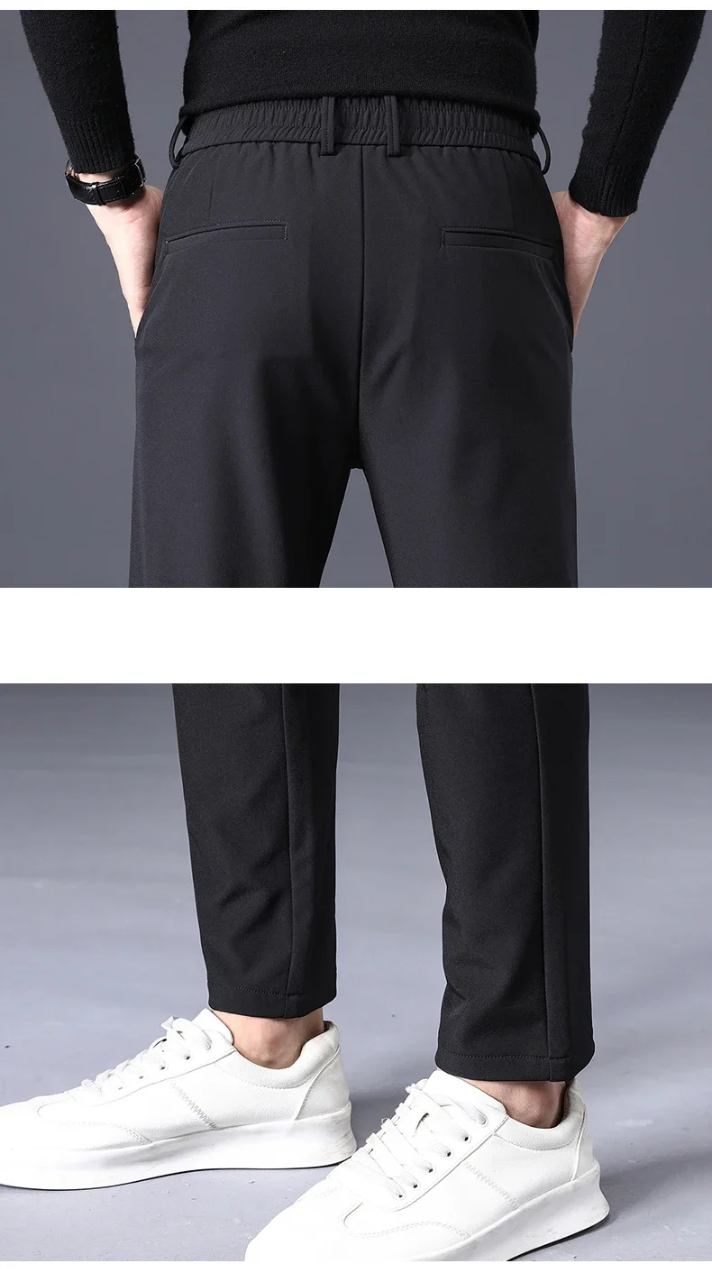 Fleece-Stretch-Herrenhose Winter Casual Koreanischer Stil Samt Thermisch Geschäftlich Warm Schlanke Modische Hose Klassische Herren-Plüschkleidung – Detail 22