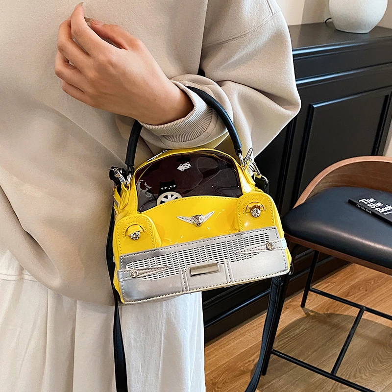 Mini Kleine Auto Form Umhängetasche Weibliche Persönlichkeit Spaß Handtasche Mode Kupplung Tasche Damen Casual Reise Cross Body Telefon Taschen – Detail 7