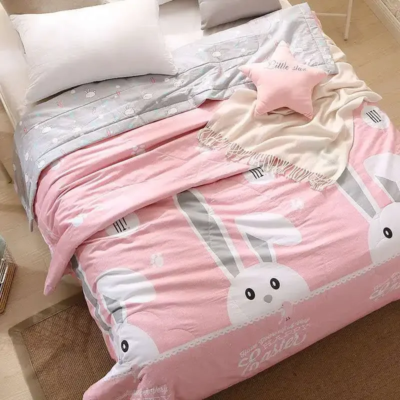 Summer Cotton Quilts Thin Air-conditioning Comforter Soft Breathable Office Nap Blanket Quilted Bed Covers and Bedspreads