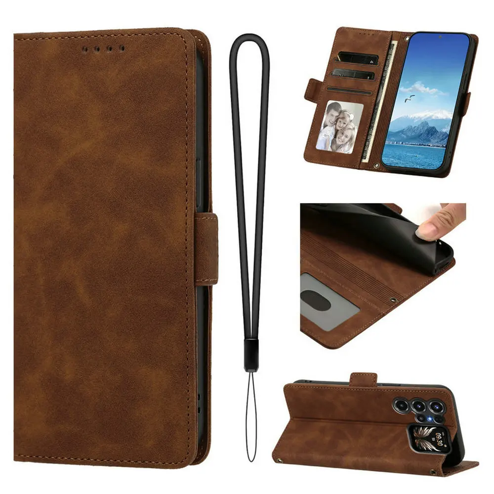 Luxury Leather Wallet Book Case - Elegant Protective Cover