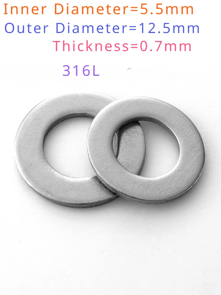 

GB97 Flat Washers 316L Flat Washer M5.5 Metal Flat Washers