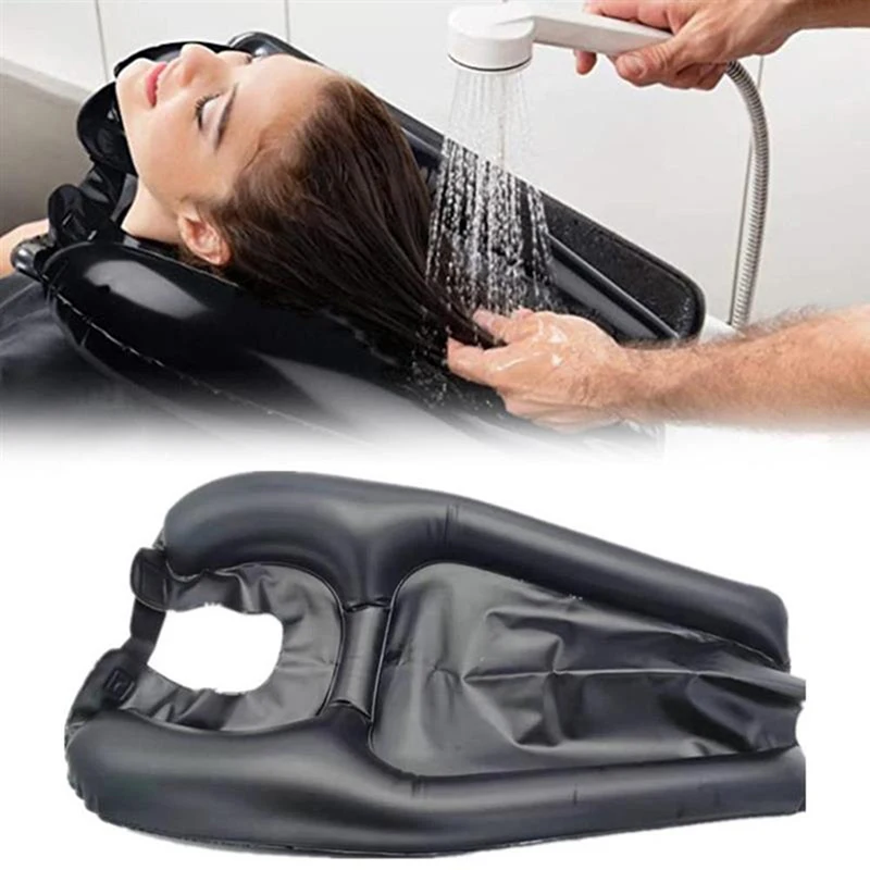 Hair Washing Basin PVC Inflatable Shampoo Basin Salon Head Tray Home Hair Washing Sink