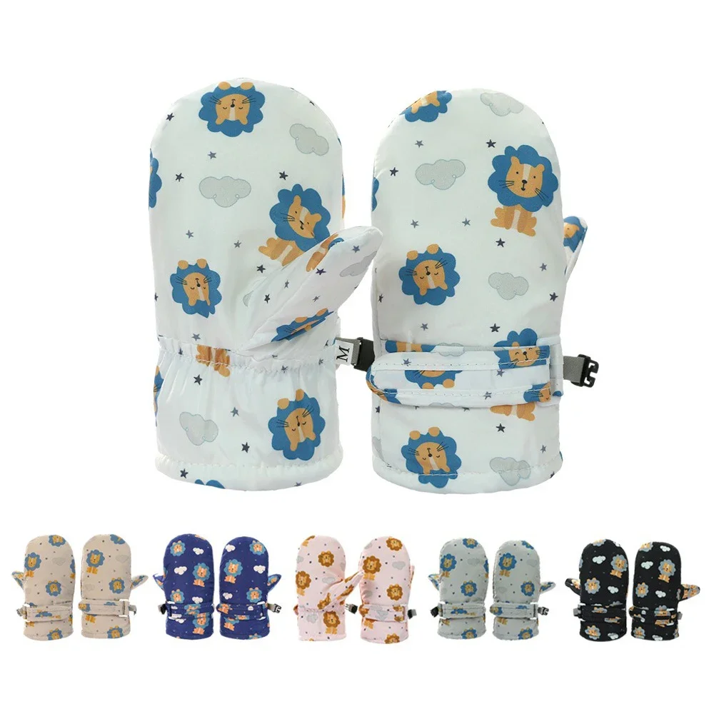 Winter Gloves Ski Gloves New Kids Winter Ski Gloves Cute Cartoon Warm Mittens Non-slip Windproof Waterproof Outdoor Sports Gloves for Children Boys Girls