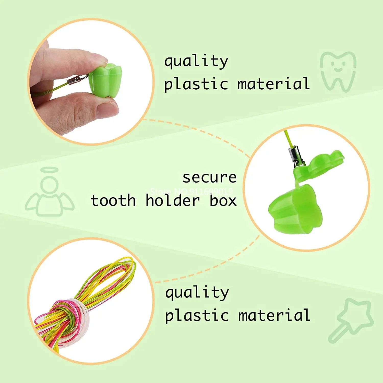 Teeth Saver Necklace Organizer Tooth Necklace for Lovely Baby Milk Tooth Fairy Storage Box Save Box tooth box 10/20/50/100pcs
