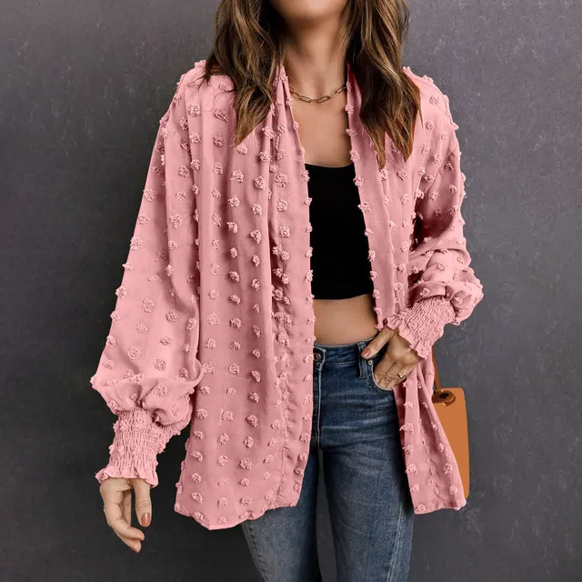 Solid V-Neck Open Front Lightweight Cardigans Casual Chiffon Loose Oversized Knitted Sweaters Single Breasted Chompas Para Mujer 3