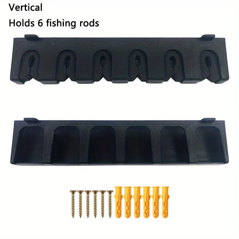 Fishing Rod Holder Fishing Rod Holders 6/8-Rod Rack Vertical Pole Holder Wall Mount Modular For Garage Fishing Pole Display Stand Fixed Frame